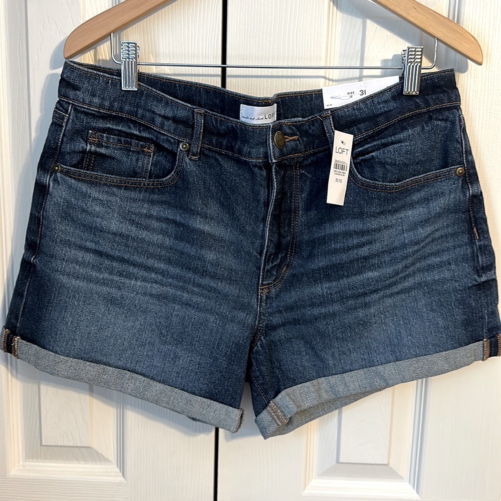 Loft Cuffed Jean Shorts NWT